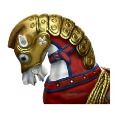 Old Wooden Juvenile Carved Carousel Horse