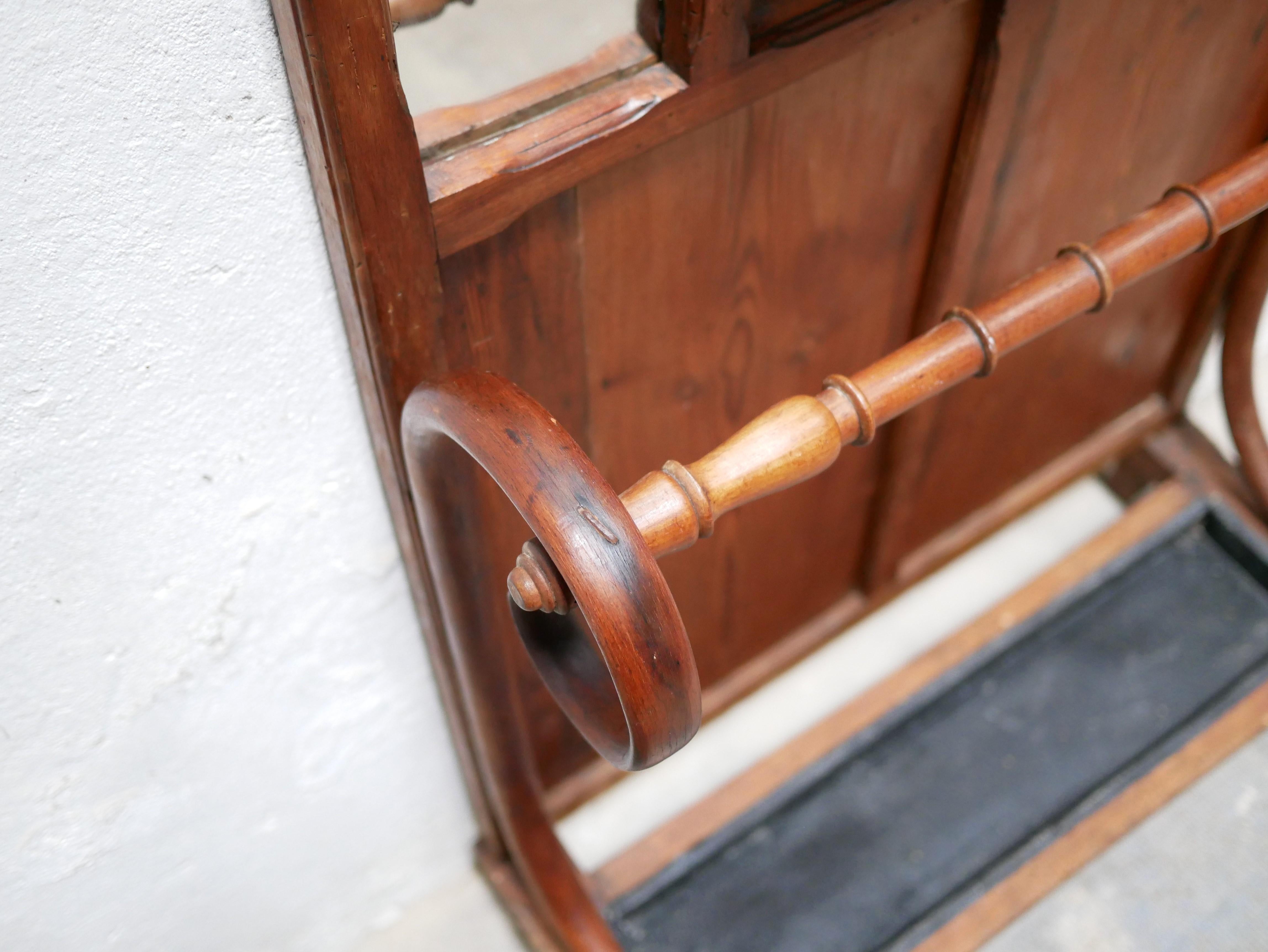 Old wooden locker room coat rack 4
