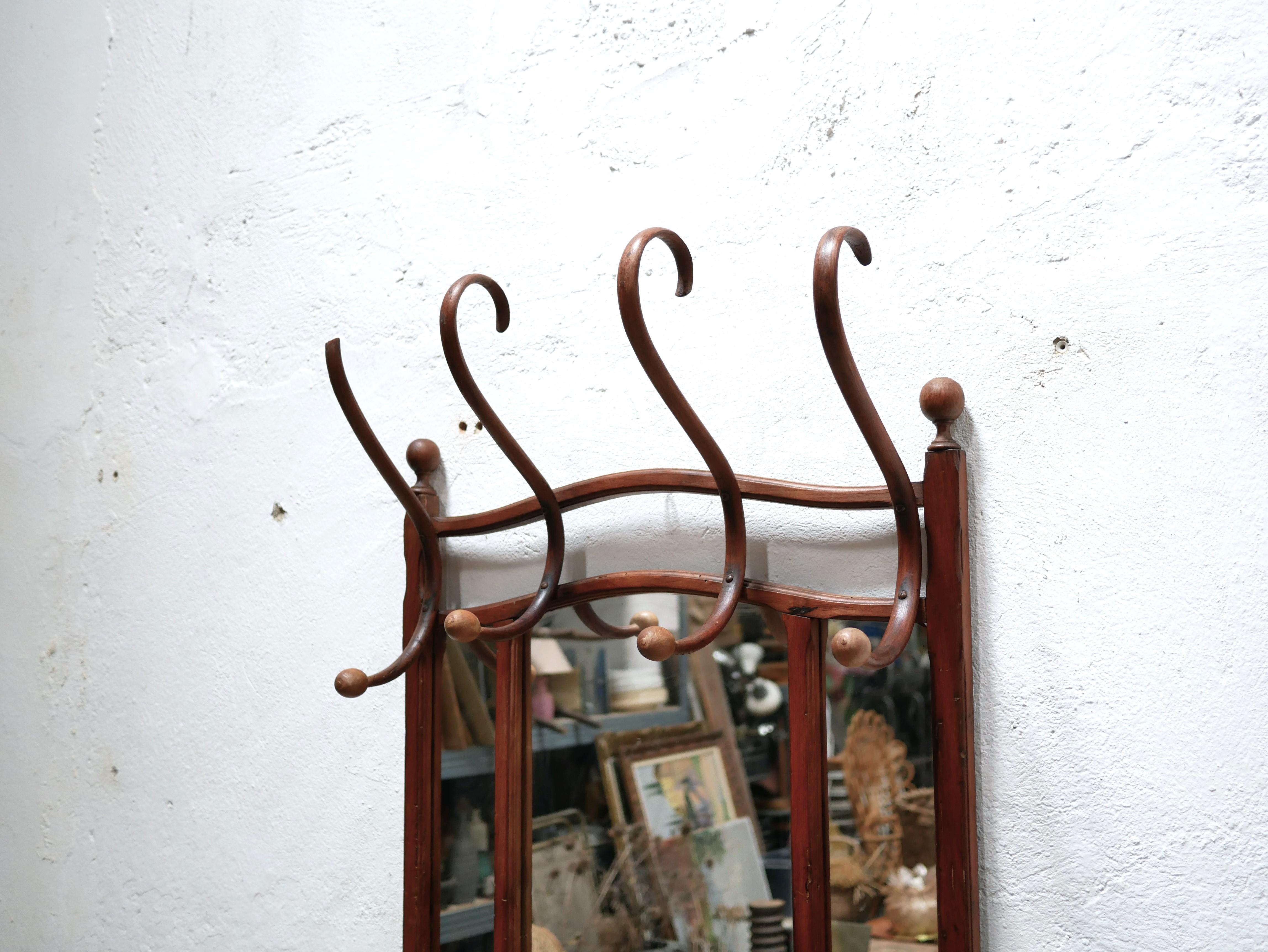 Old wooden locker room coat rack 5