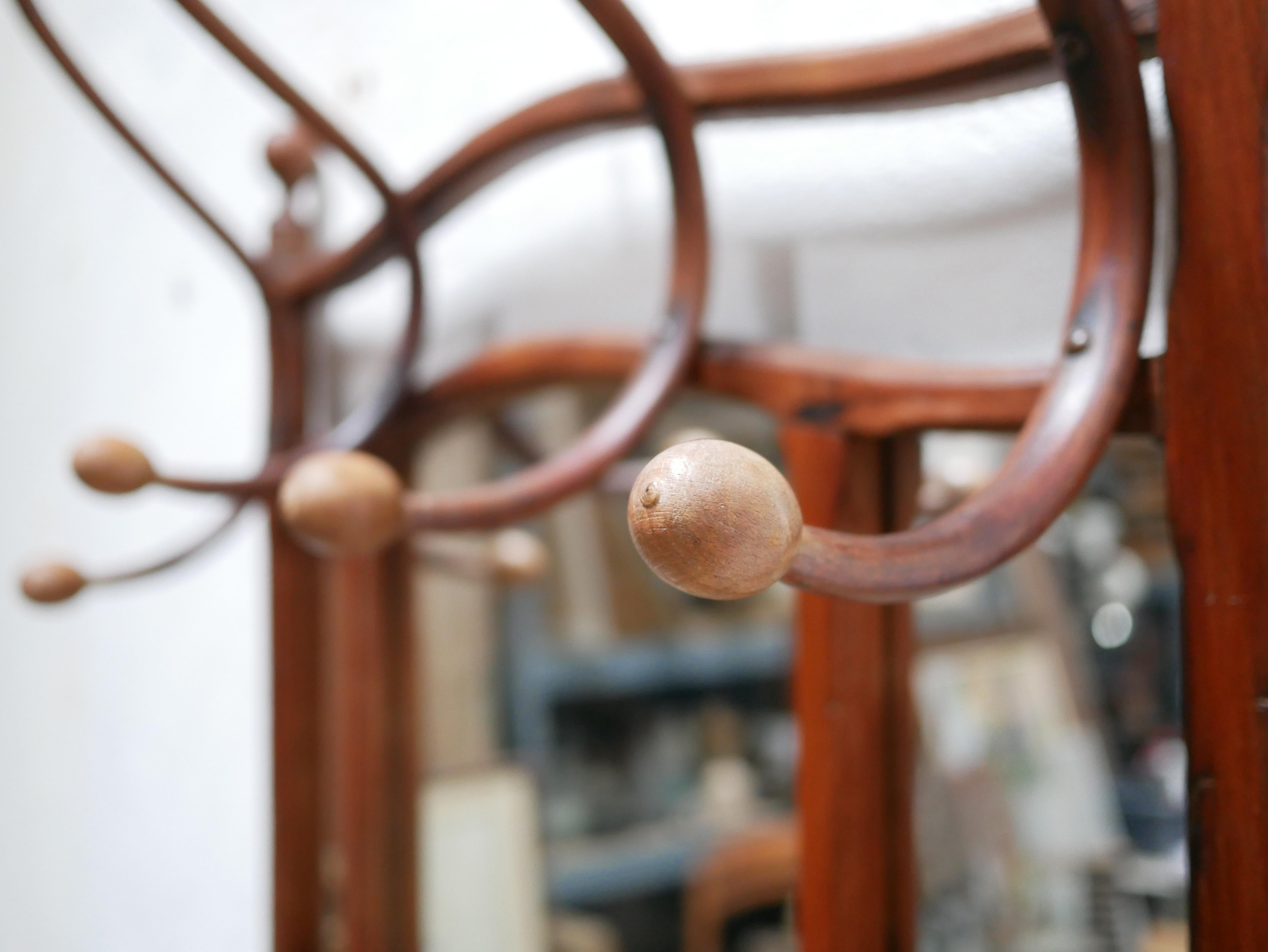 Old wooden locker room coat rack 7