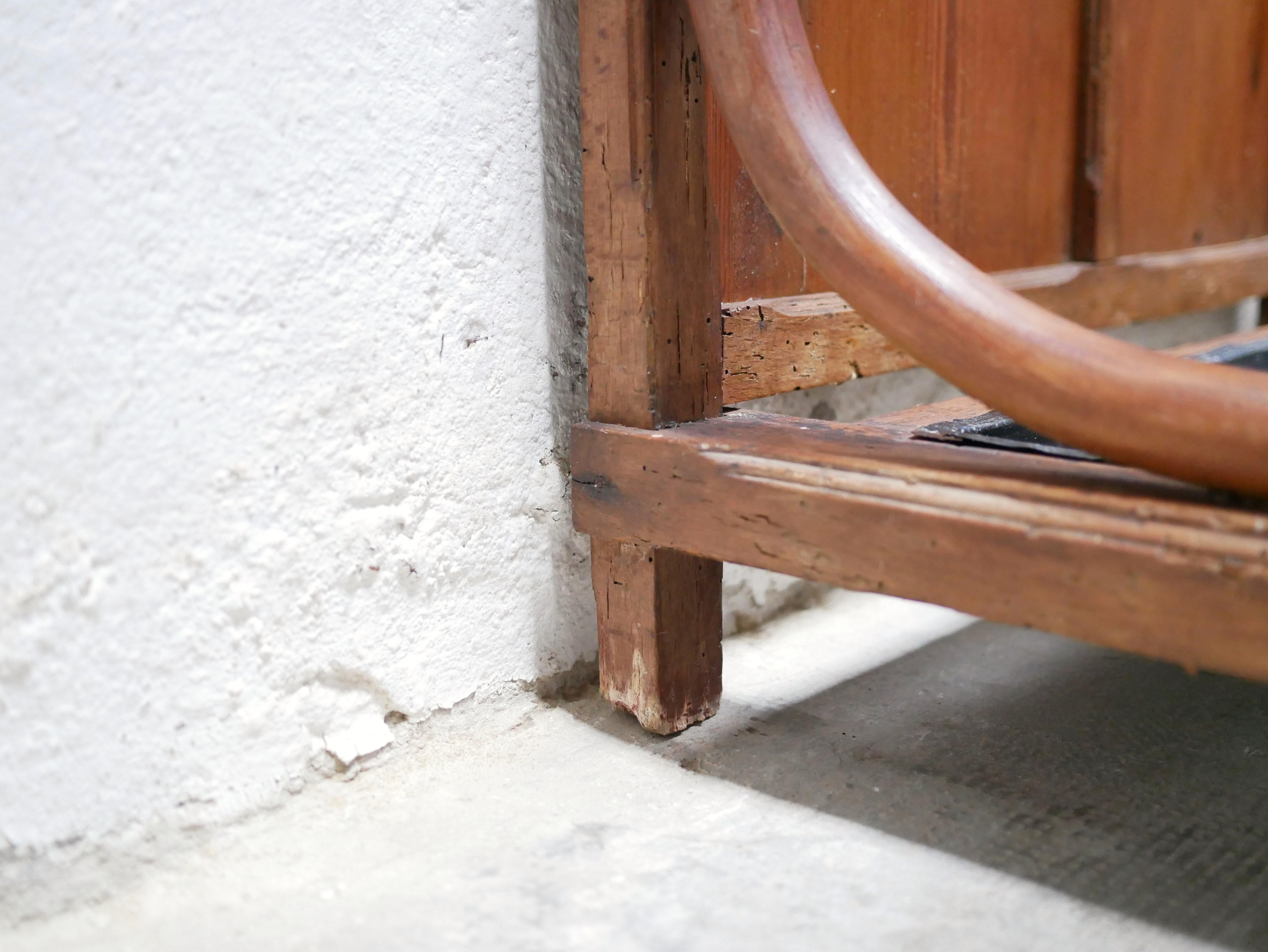Old wooden locker room coat rack 9