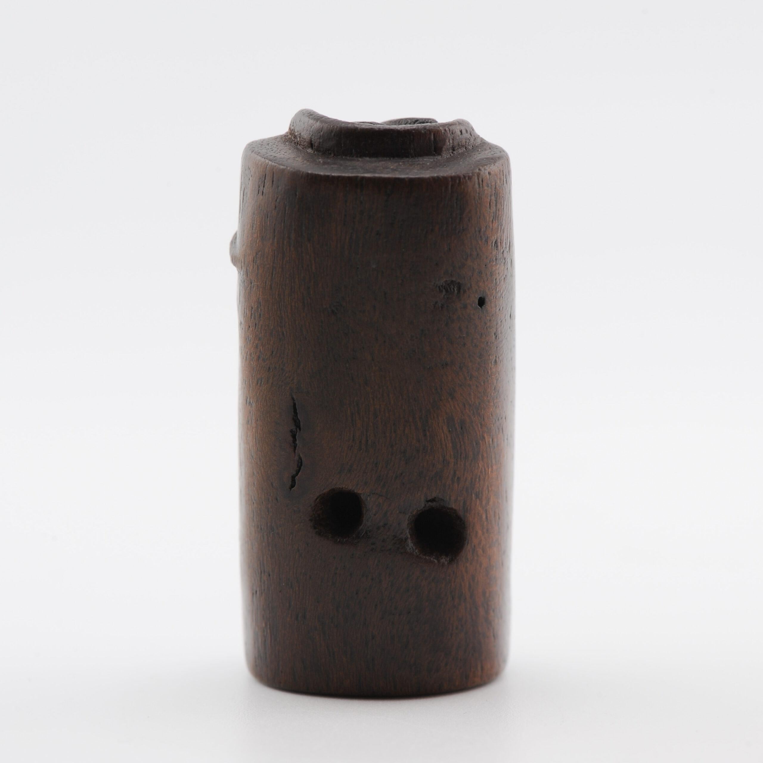 Old Wooden Netsuke 19/20th C Japanese Japan BAT Meiji Period For Sale 5