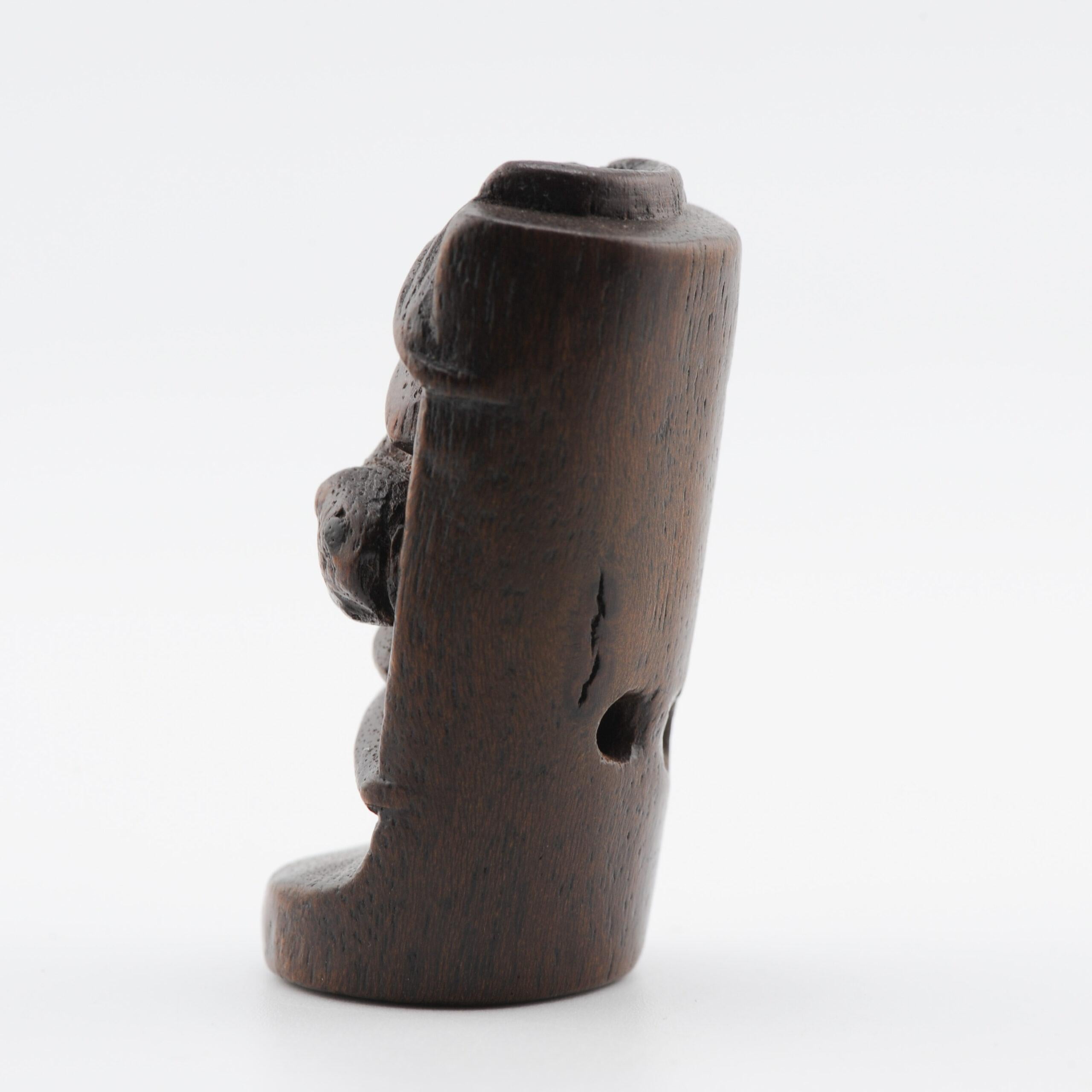 Old Wooden Netsuke 19/20th C Japanese Japan BAT Meiji Period For Sale 7