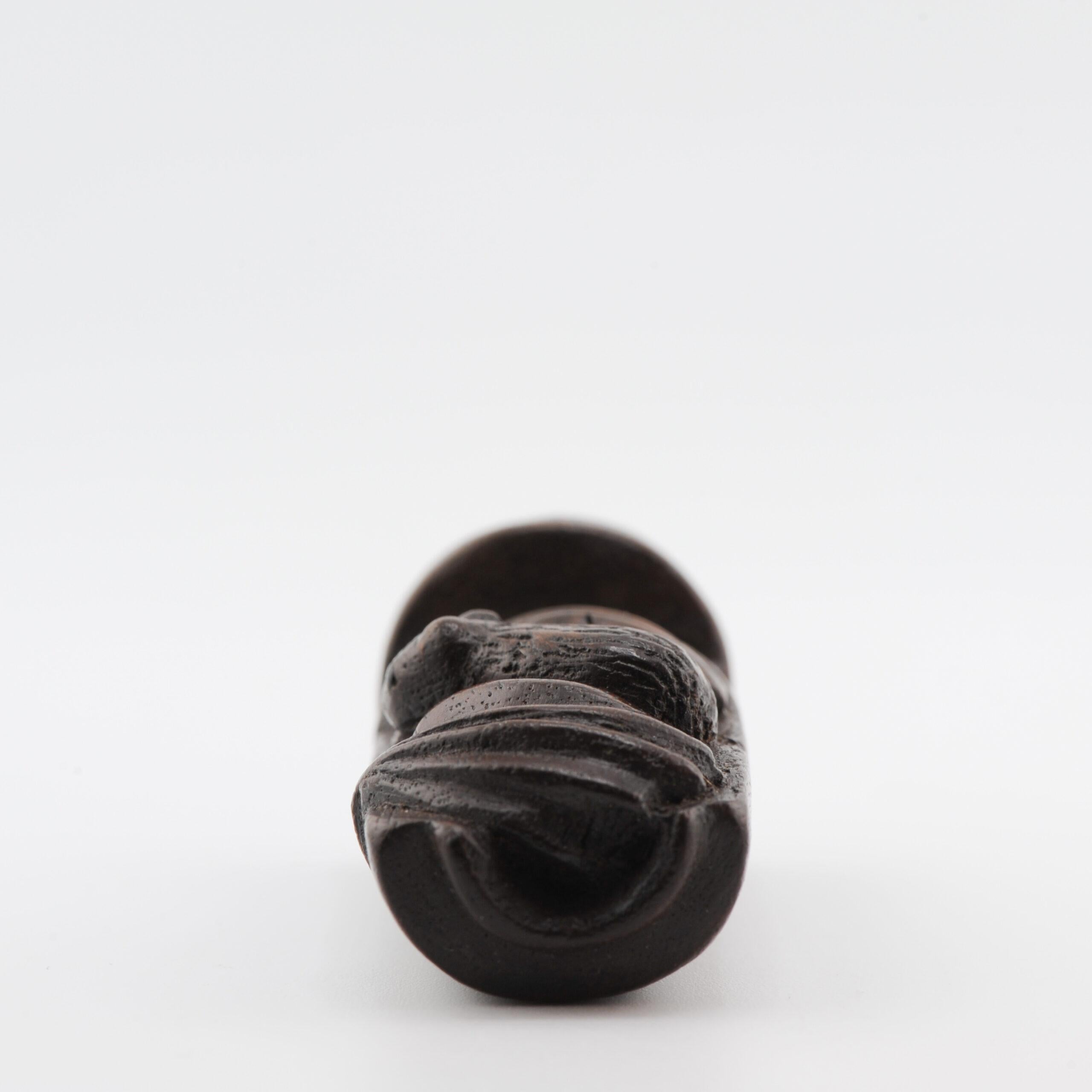 19th Century Old Wooden Netsuke 19/20th C Japanese Japan BAT Meiji Period For Sale