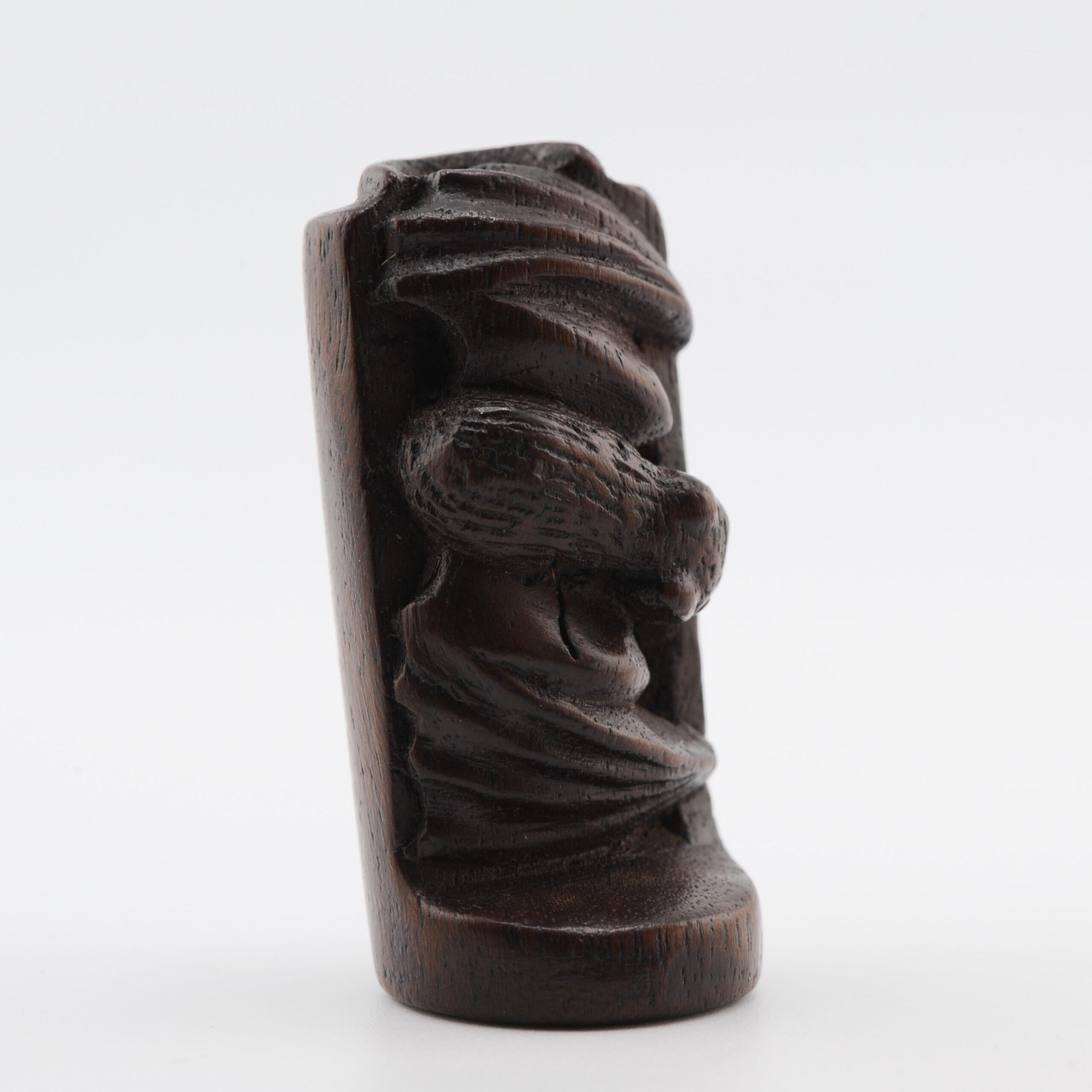 Metal Old Wooden Netsuke 19/20th C Japanese Japan BAT Meiji Period For Sale