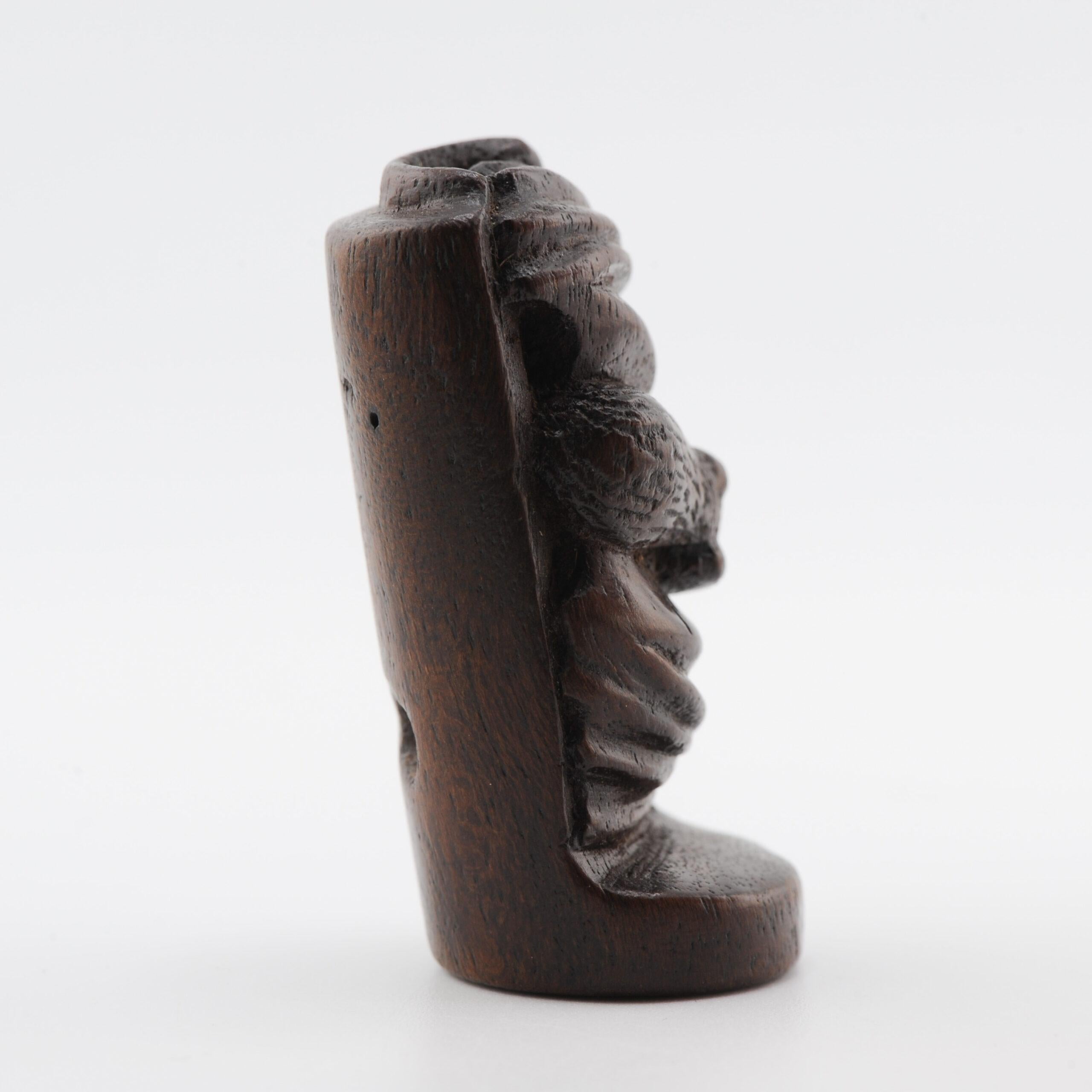 Old Wooden Netsuke 19/20th C Japanese Japan BAT Meiji Period For Sale 2