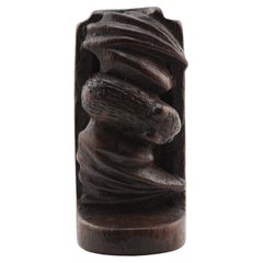 Altes Holz Netsuke 19./20. Jahrhundert Japanisches Japan BAT Meiji-Periode