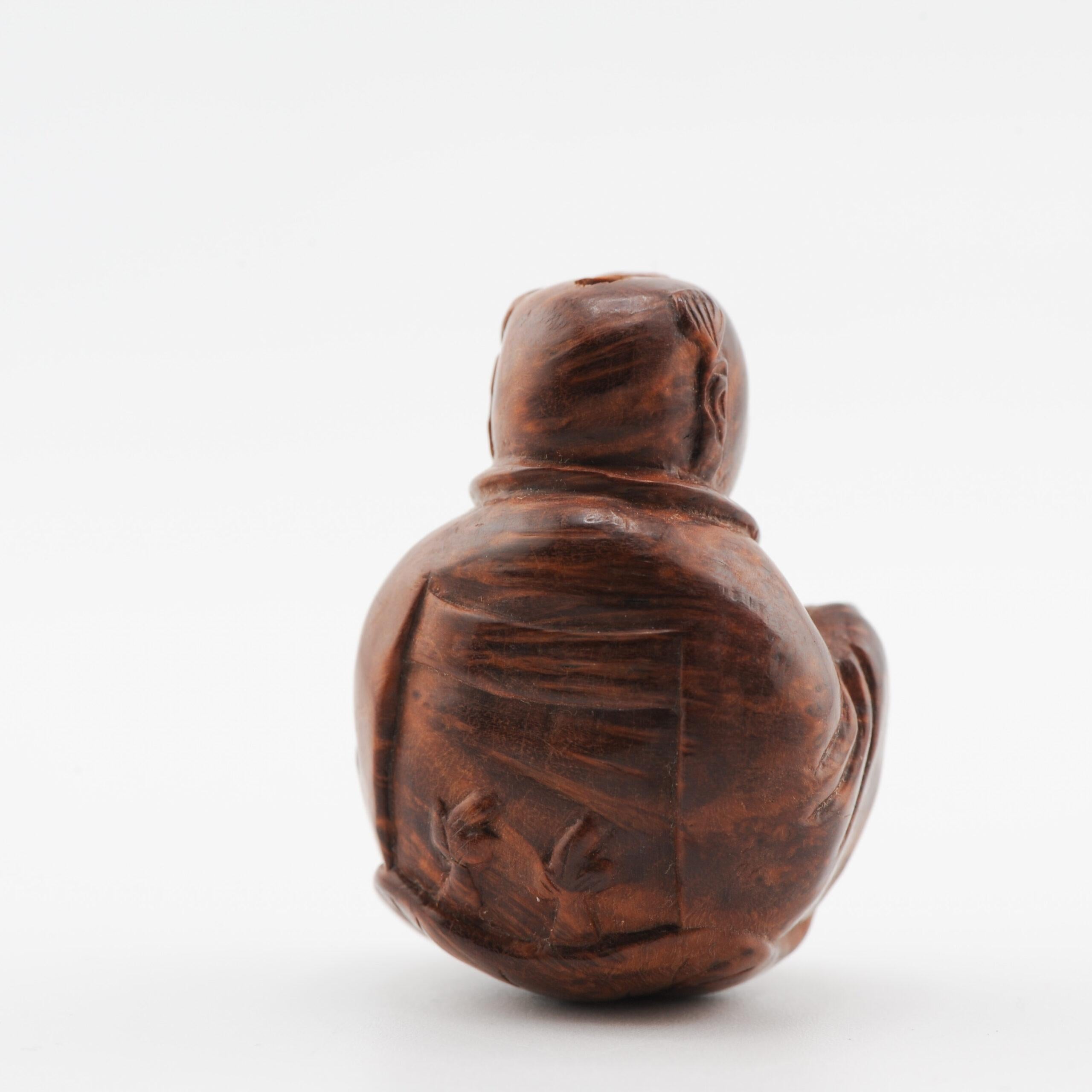 Altes Holznetzsuke 19./20. Jahrhundert Japanisches Japanischer Fischer Meiji-Periode im Angebot 7