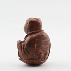 Old Wooden Netsuke 19/20th C Japanese Japan Fisherman Meiji Period