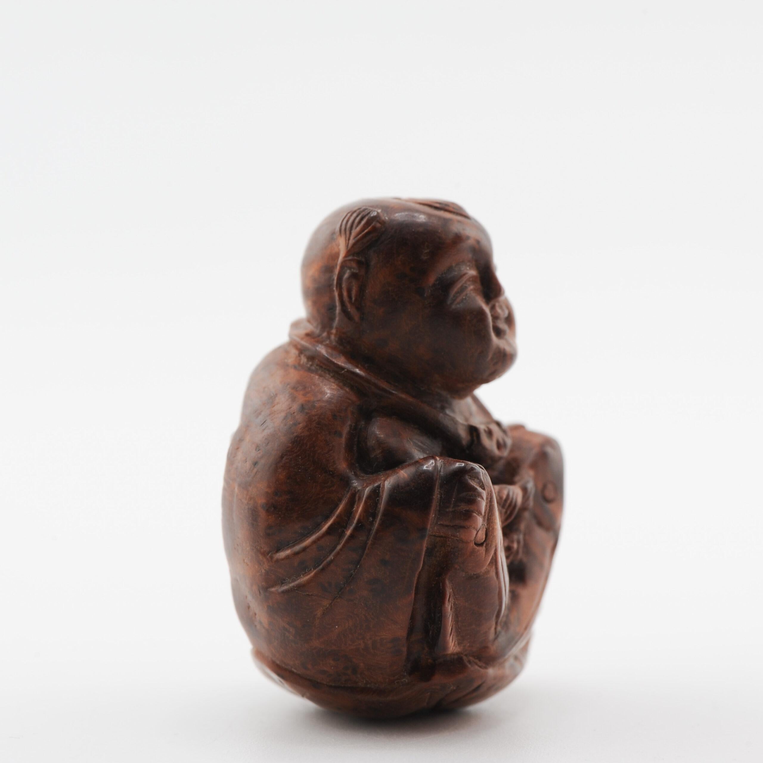 Altes Holznetzsuke 19./20. Jahrhundert Japanisches Japanischer Fischer Meiji-Periode im Angebot 2