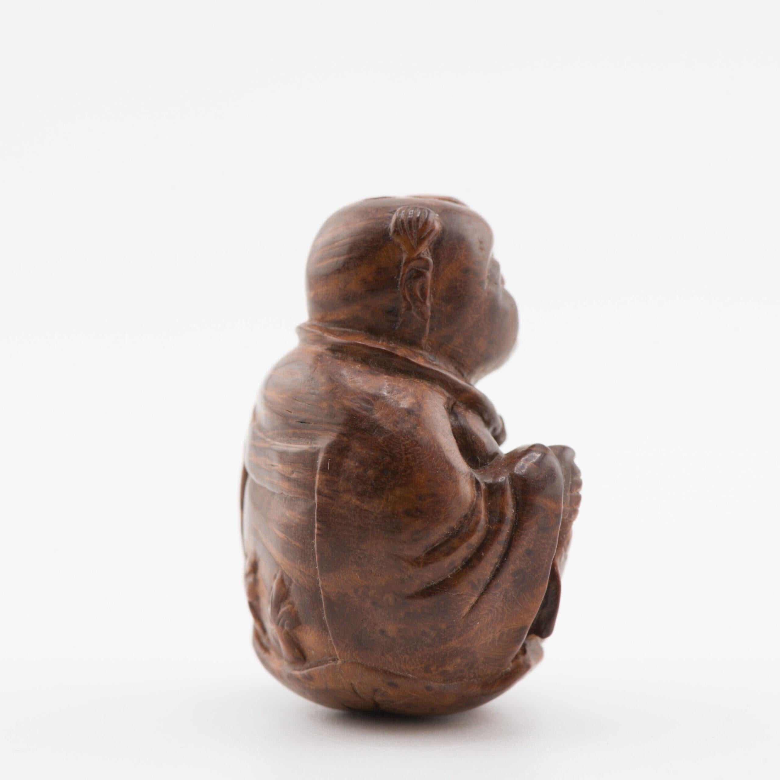 Altes Holznetzsuke 19./20. Jahrhundert Japanisches Japanischer Fischer Meiji-Periode im Angebot 4