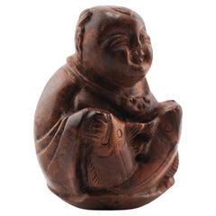 Altes Holznetzsuke 19./20. Jahrhundert Japanisches Japanischer Fischer Meiji-Periode