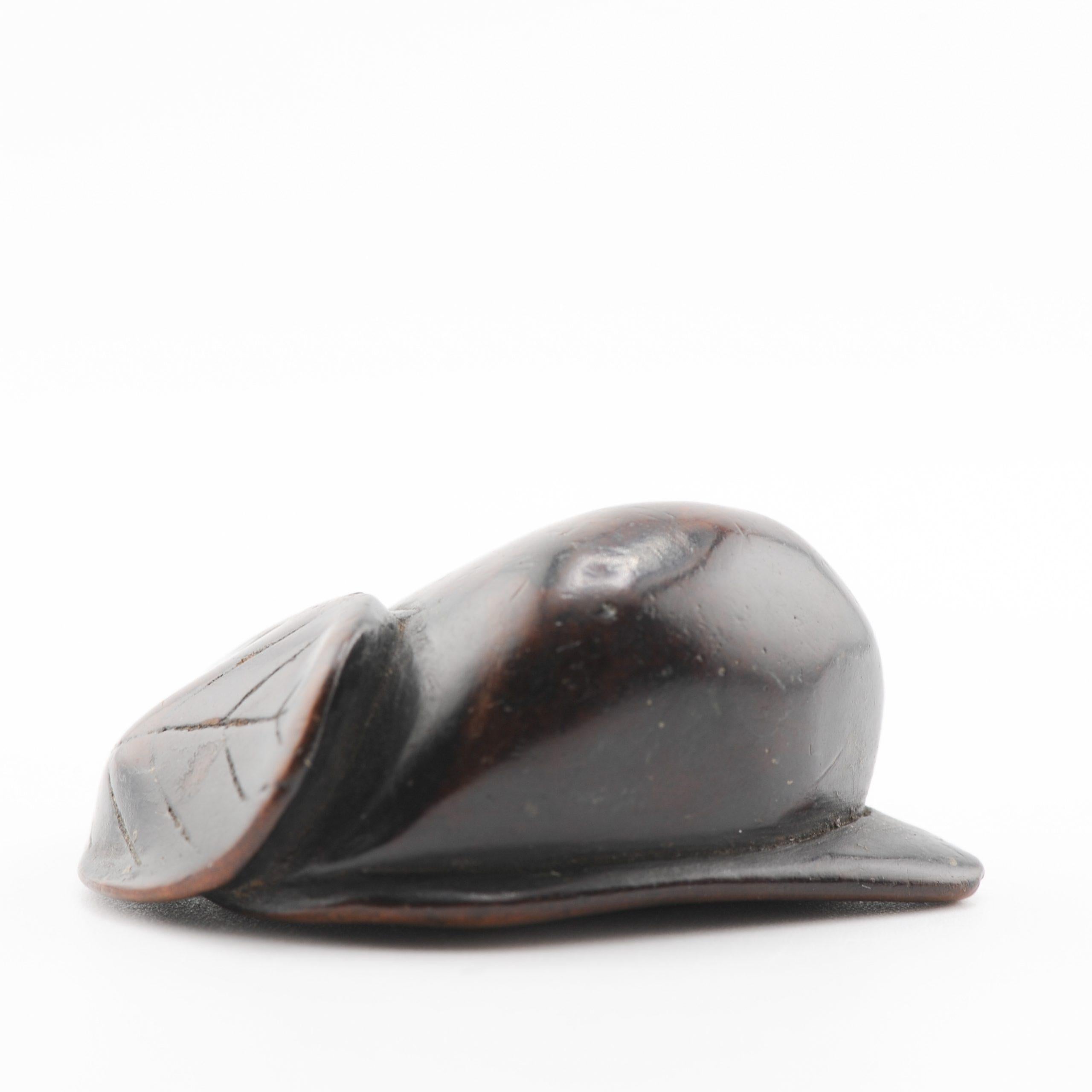 19th Century Old Wooden Netsuke 19/20th C Japanese Japan Fruit Meiji Period For Sale
