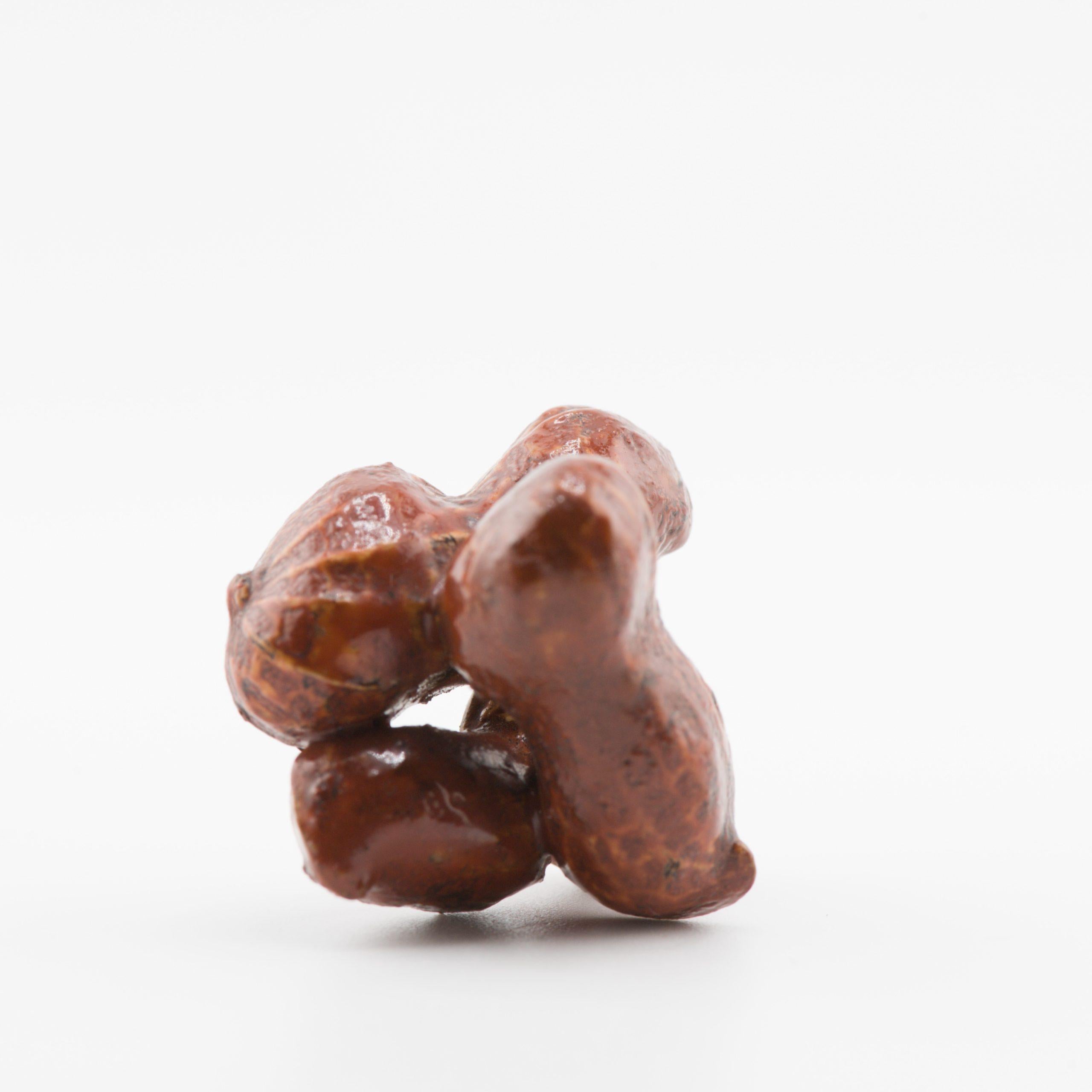 Old Wooden Netsuke 19/20th C Japanese Japan PEANUTS Meiji Period For Sale 7