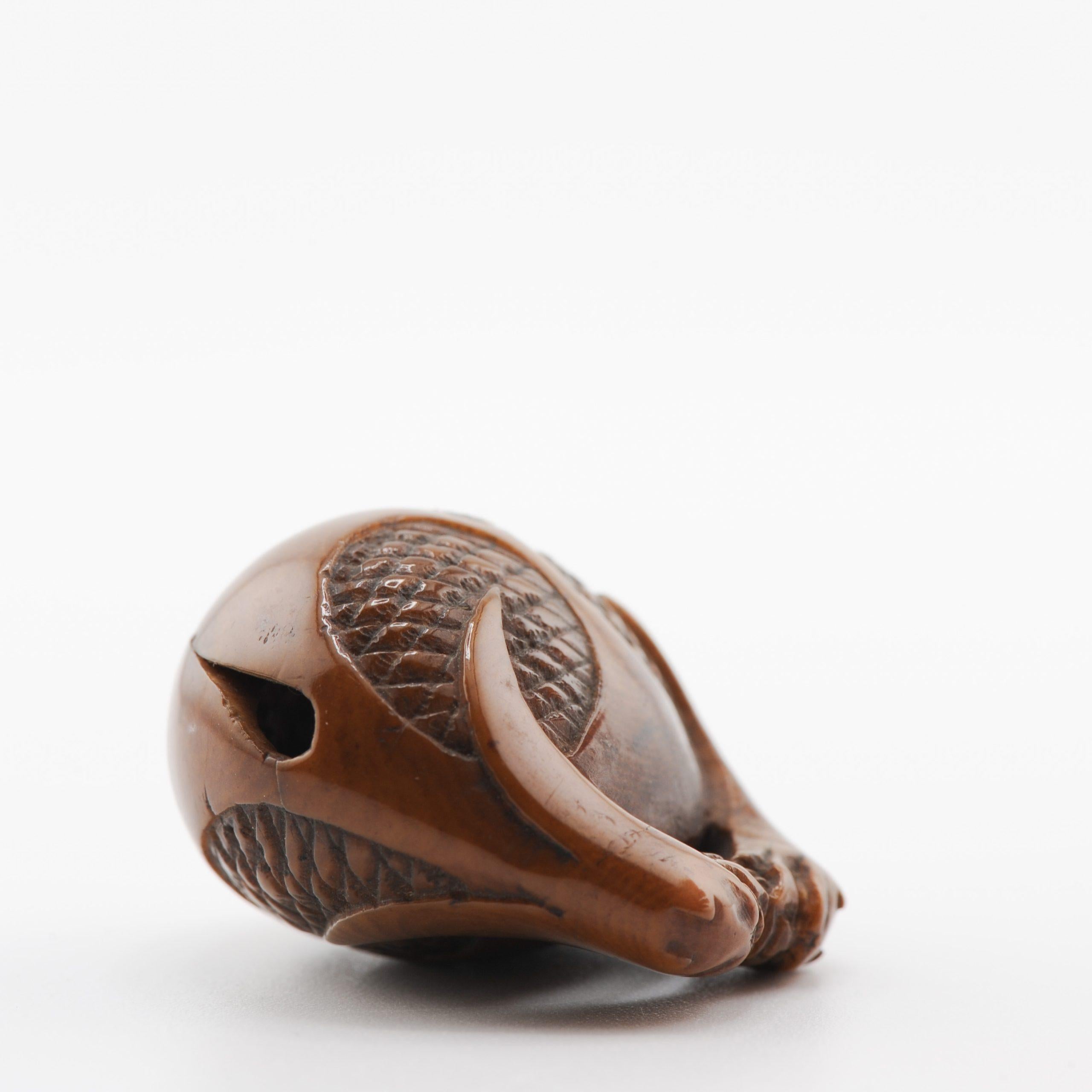 Old Wooden Netsuke Japanese Animal Heads Figure Meiji Period, 19/20th Century For Sale 1