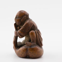 Old Wooden Netsuke Japanese Figural Figure Meiji Period 19/20th Century