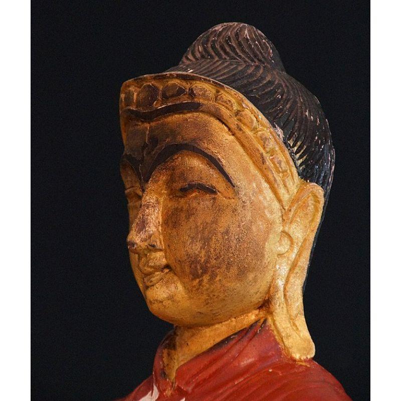 Old Wooden Pointing Buddha from Burma 4