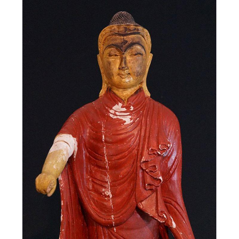 Old Wooden Pointing Buddha from Burma 2