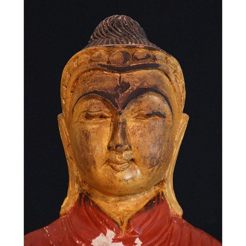 Old Wooden Pointing Buddha from Burma 3