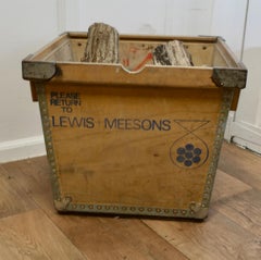 Old Wooden Printers Storage Box, Log Box  A good Strong Wooden Storage Box