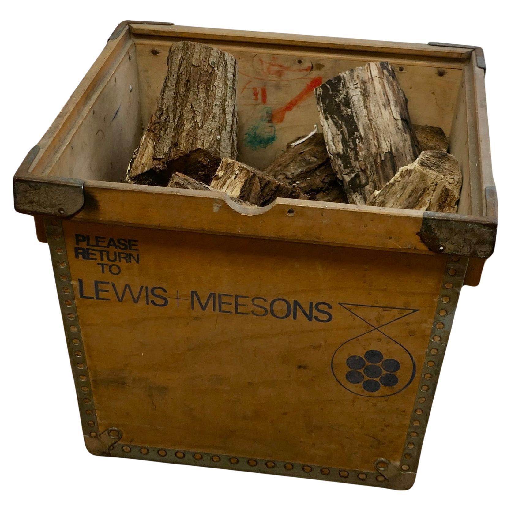 Old Wooden Printers Storage Box, Log Box  A good Strong Wooden Storage Box 