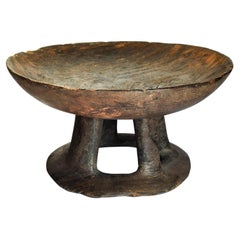Old Wooden Tray on Stand, Nagaland, India, Early to Mid-20th Century
