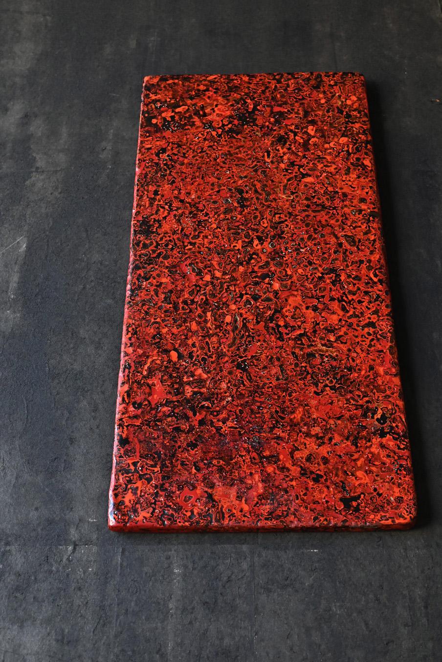 Old wooden work board used by Japanese lacquer craftsmen/abstract painting 3