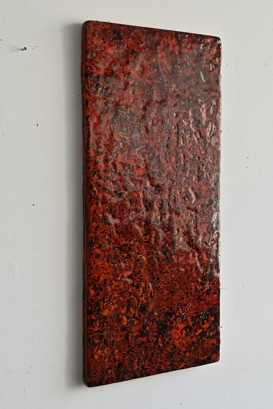 Old wooden work board used by Japanese lacquer craftsmen/abstract painting In Good Condition In Sammu-shi, Chiba