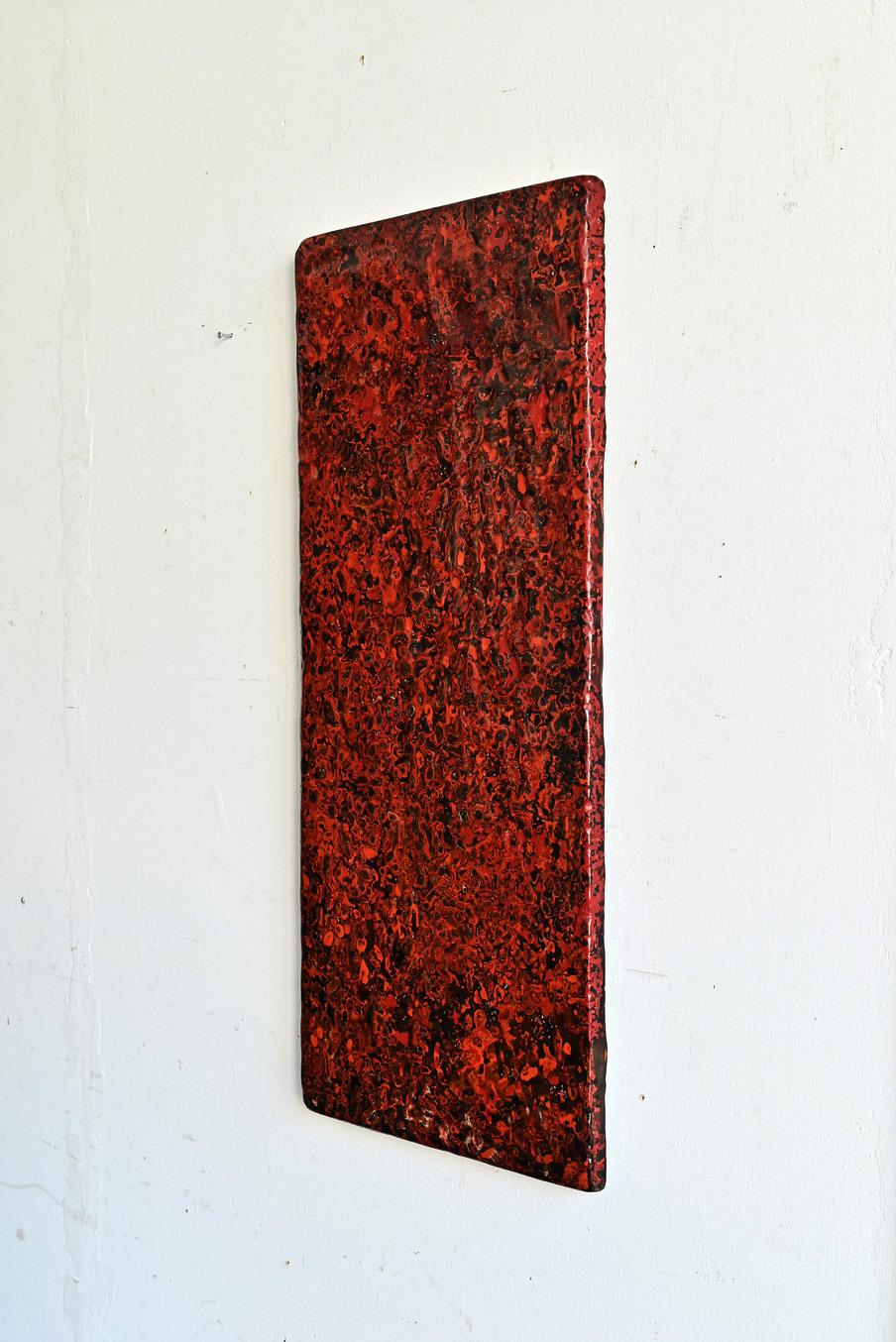 Wood Old wooden work board used by Japanese lacquer craftsmen/abstract painting