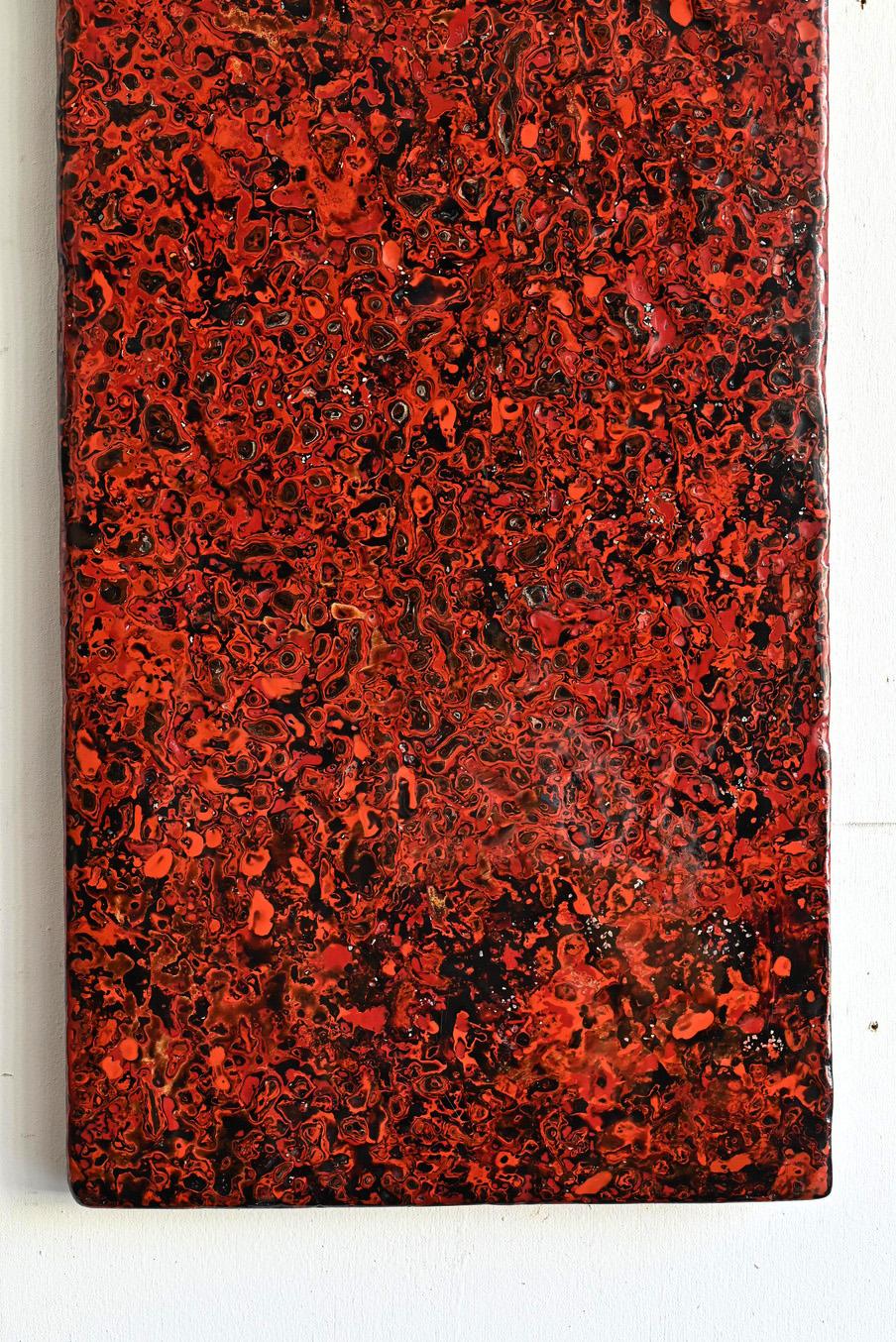 Old wooden work board used by Japanese lacquer craftsmen/abstract painting 2