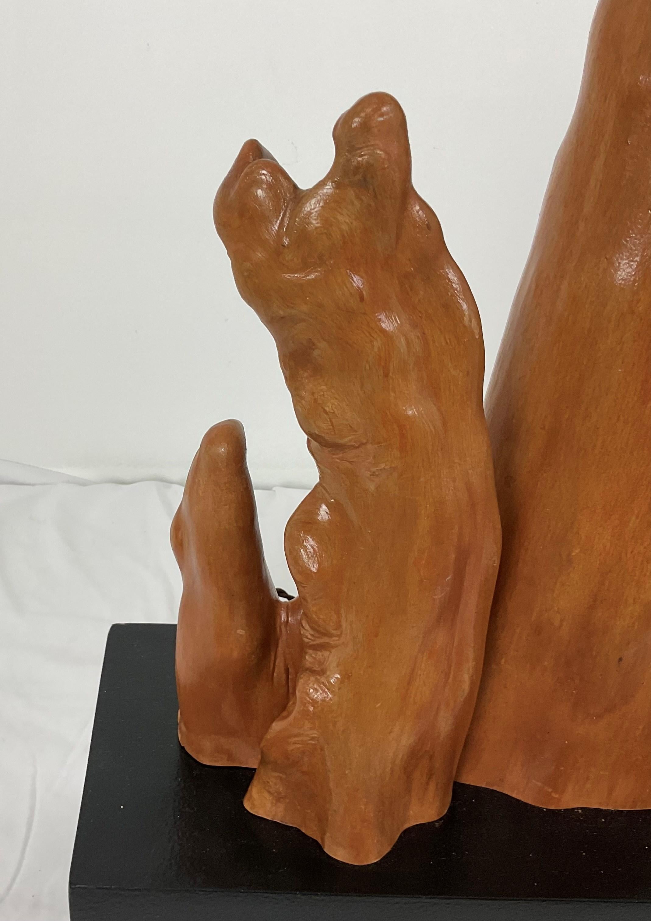 Mid-Century Modern Lampe de table en bois de cyprès de Floride Old World en vente