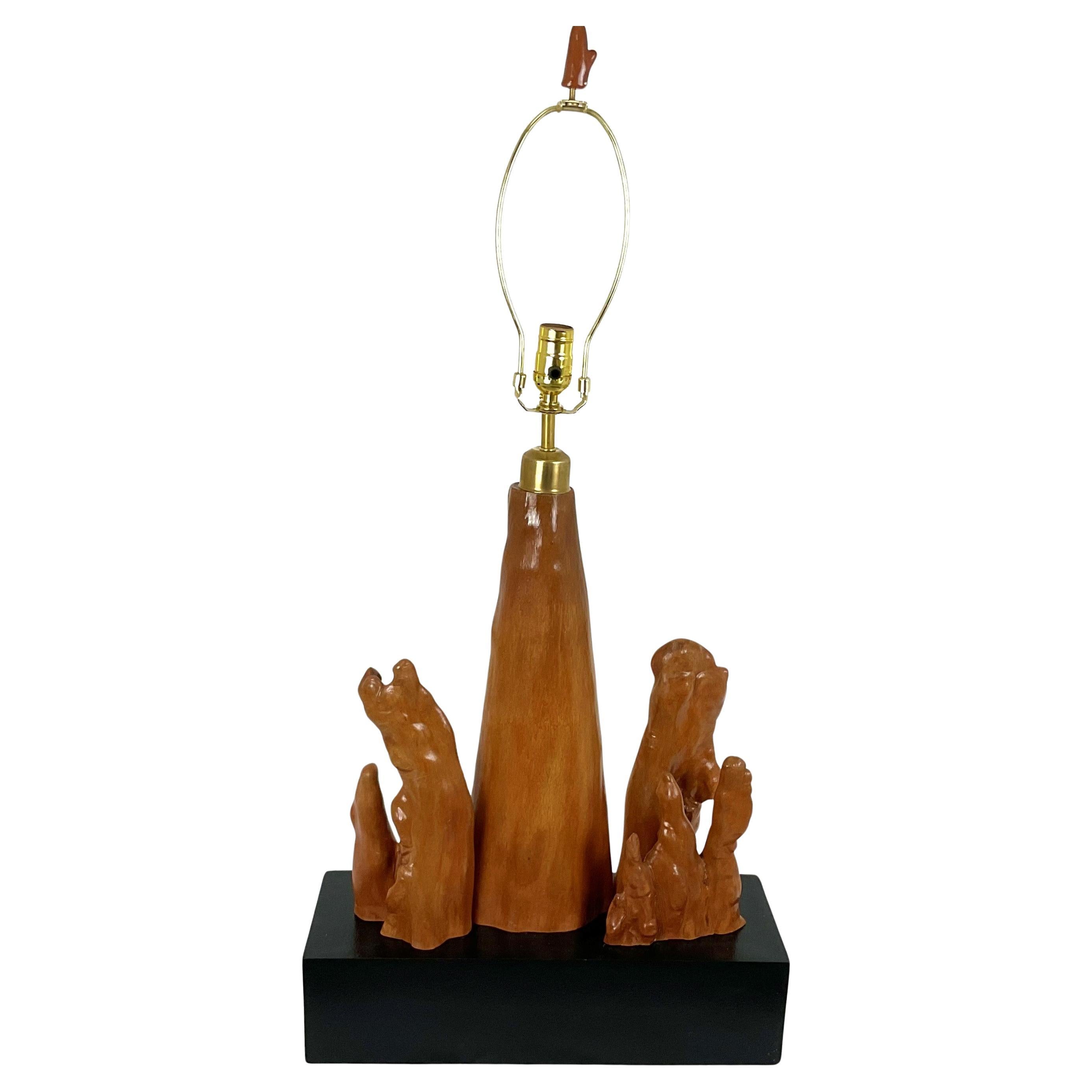 Old World Florida Cypress Wood Table Lamp