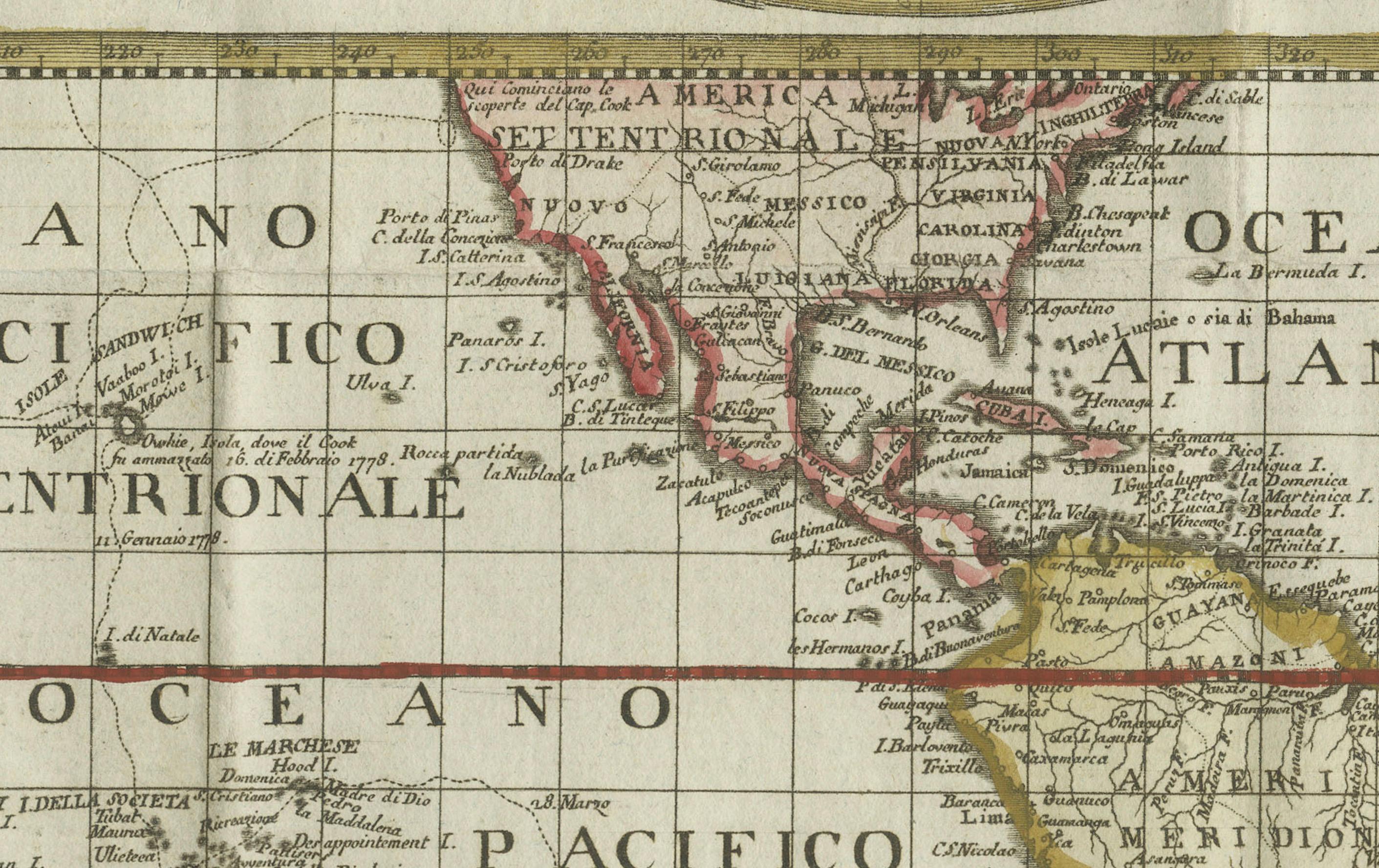 1786 World Map with Polar Projections - 