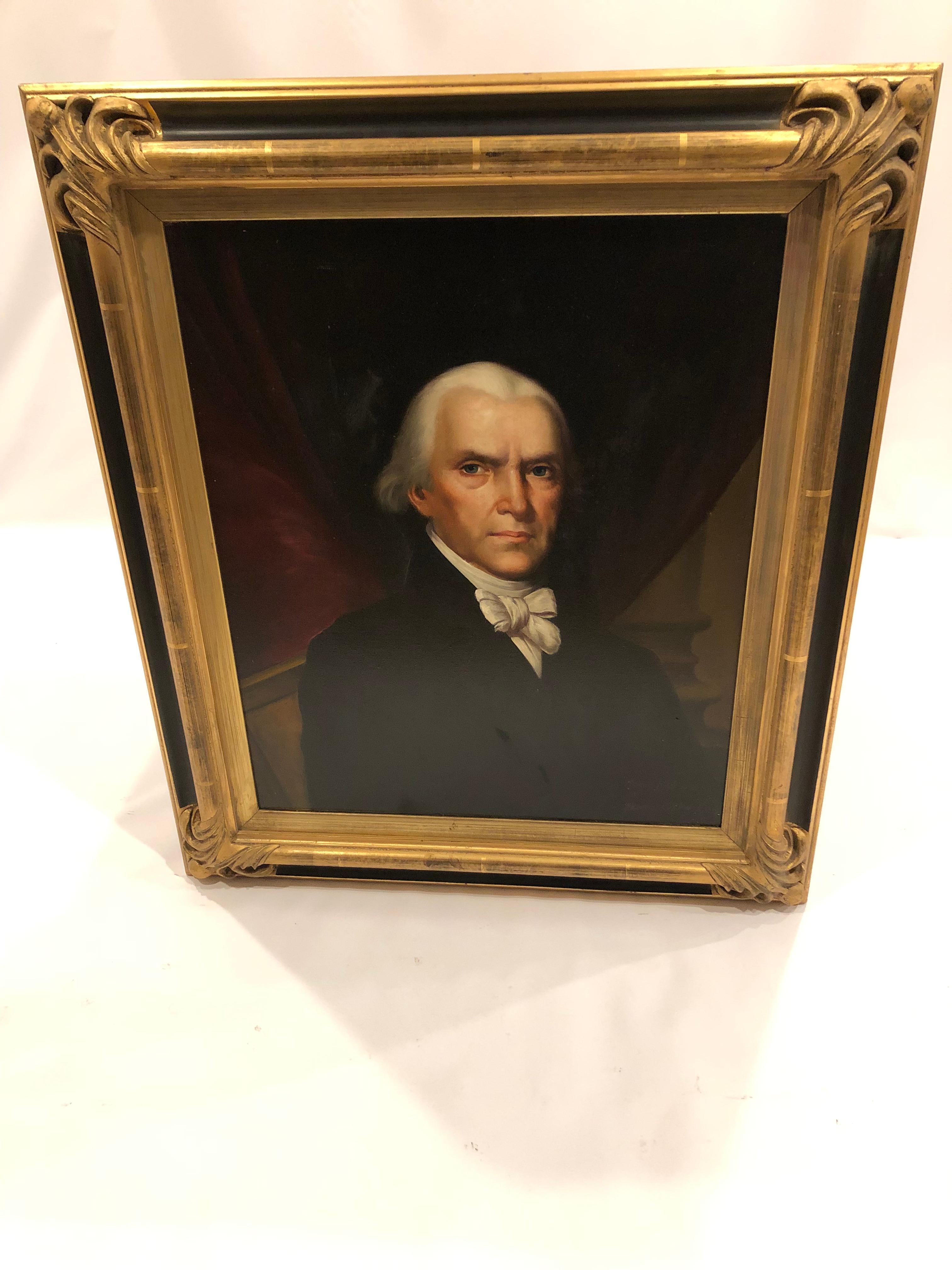 American Old World Portrait of President James Madison by Henry Callan For Sale