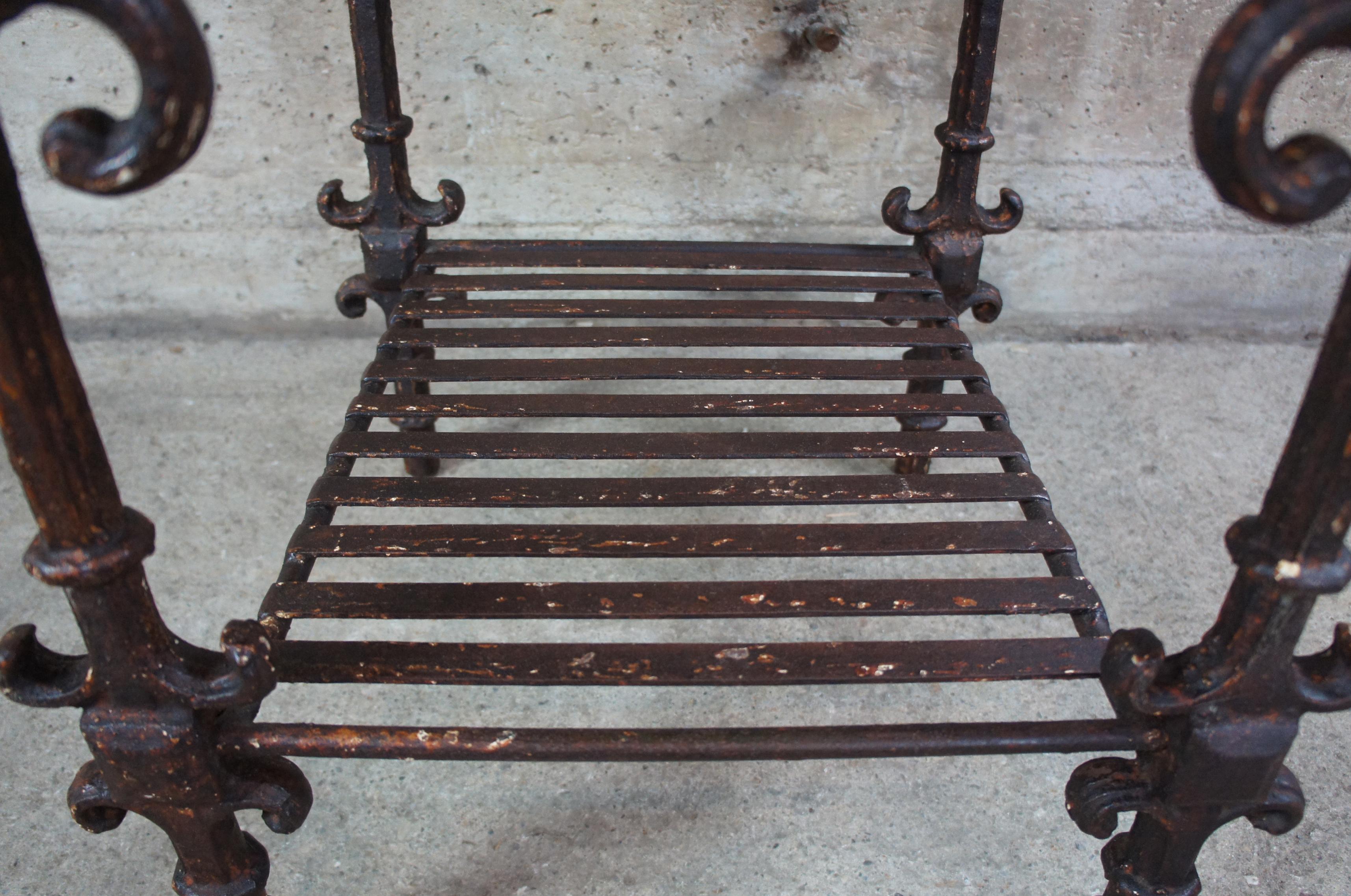 Old World Rustic Iron 2-Tier Mirrored Arhaus Ornate Scrolled Iron Side End Table 1