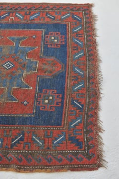 Old World Sensational Antique Caucasian Geometric Antique Kazak Tribal Rug