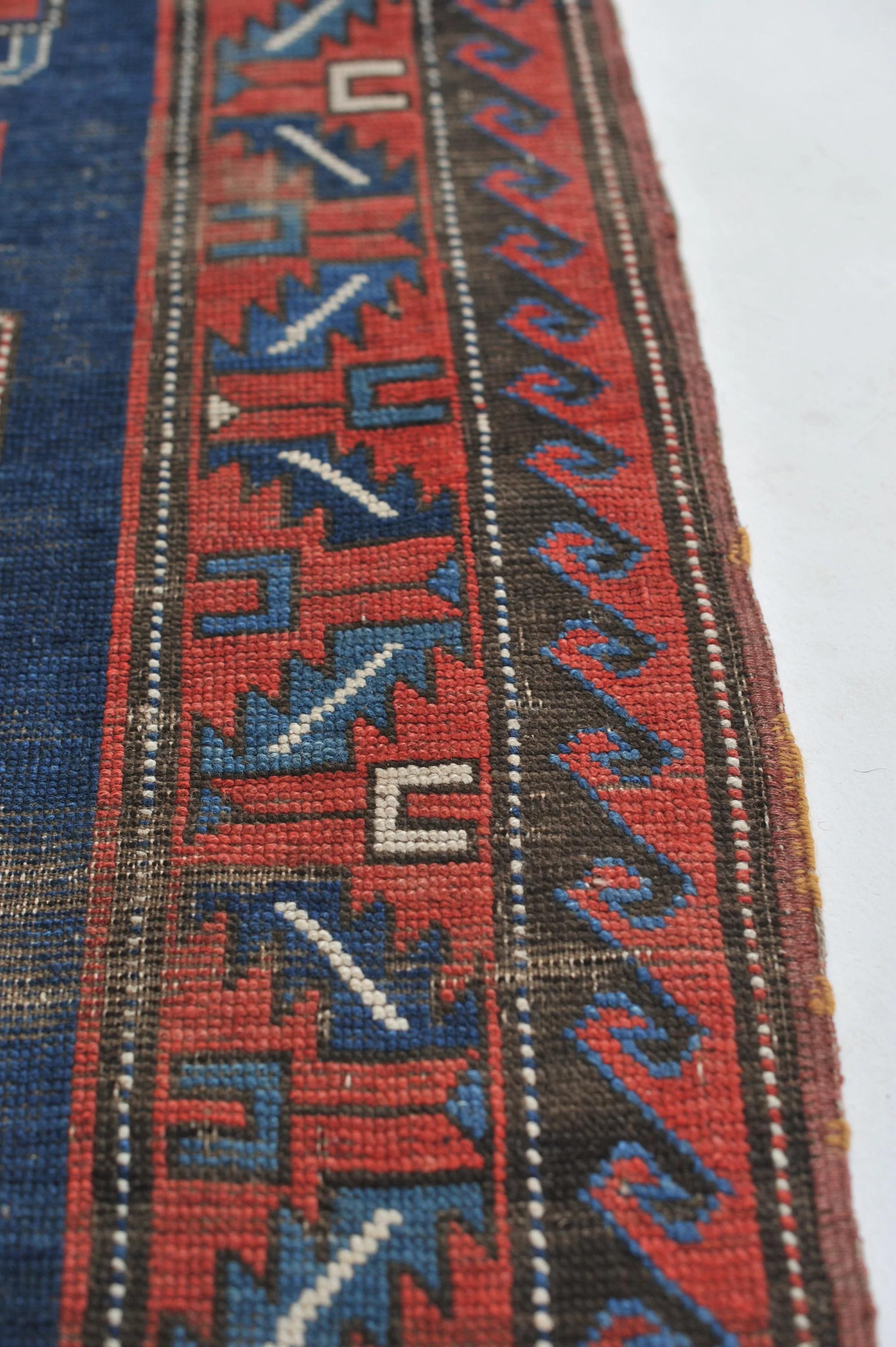 Old World Sensational Antique Caucasian Geometric Antique Kazak Tribal Rug For Sale 1