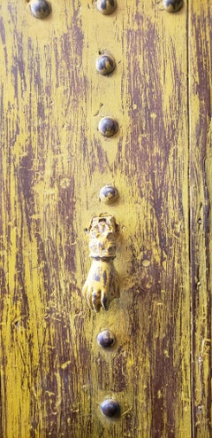 Old Yellow Moroccan Wooden Door, 23MD41