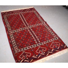 Old Yomut Turkmen Rug of Ensi Design, Good Furnishing Rug, circa 1930