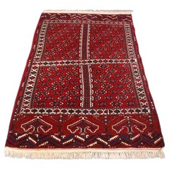 Old Yomut Turkmen Rug of Ensi Design, Good Furnishing Rug, circa 1930