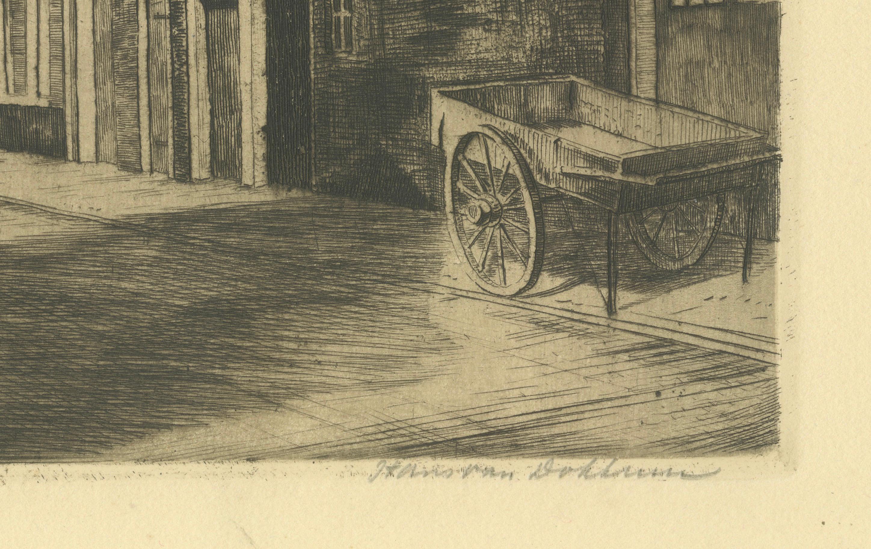 Dutch Oldehove, Leeuwarden – Signed Etching by Hans van Dokkum (1908–1995) For Sale