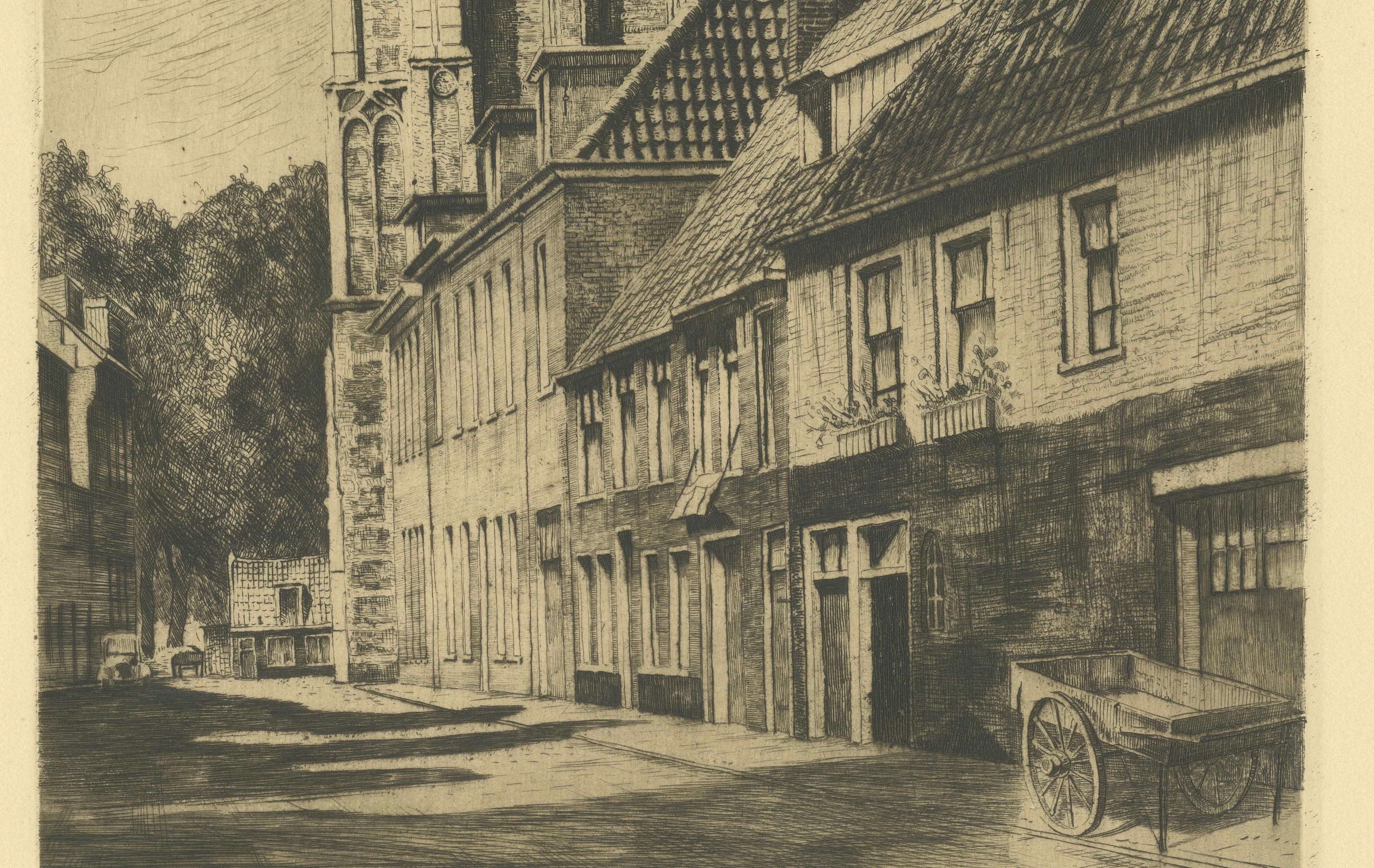 20th Century Oldehove, Leeuwarden – Signed Etching by Hans van Dokkum (1908–1995) For Sale