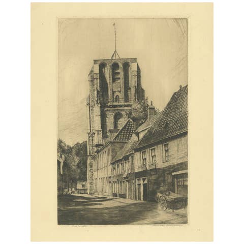 Oldehove, Leeuwarden – Signed Etching by Hans van Dokkum (1908–1995)