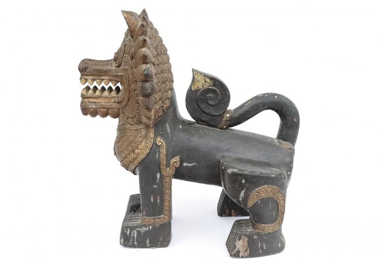 Older Southeast Asian Temple Guardian Lion Sculpture For Sale at 1stDibs