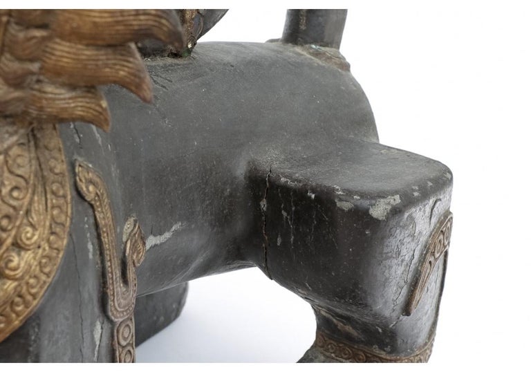 Older Southeast Asian Temple Guardian Lion Sculpture For Sale at 1stDibs