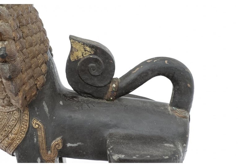 Older Southeast Asian Temple Guardian Lion Sculpture For Sale at 1stDibs