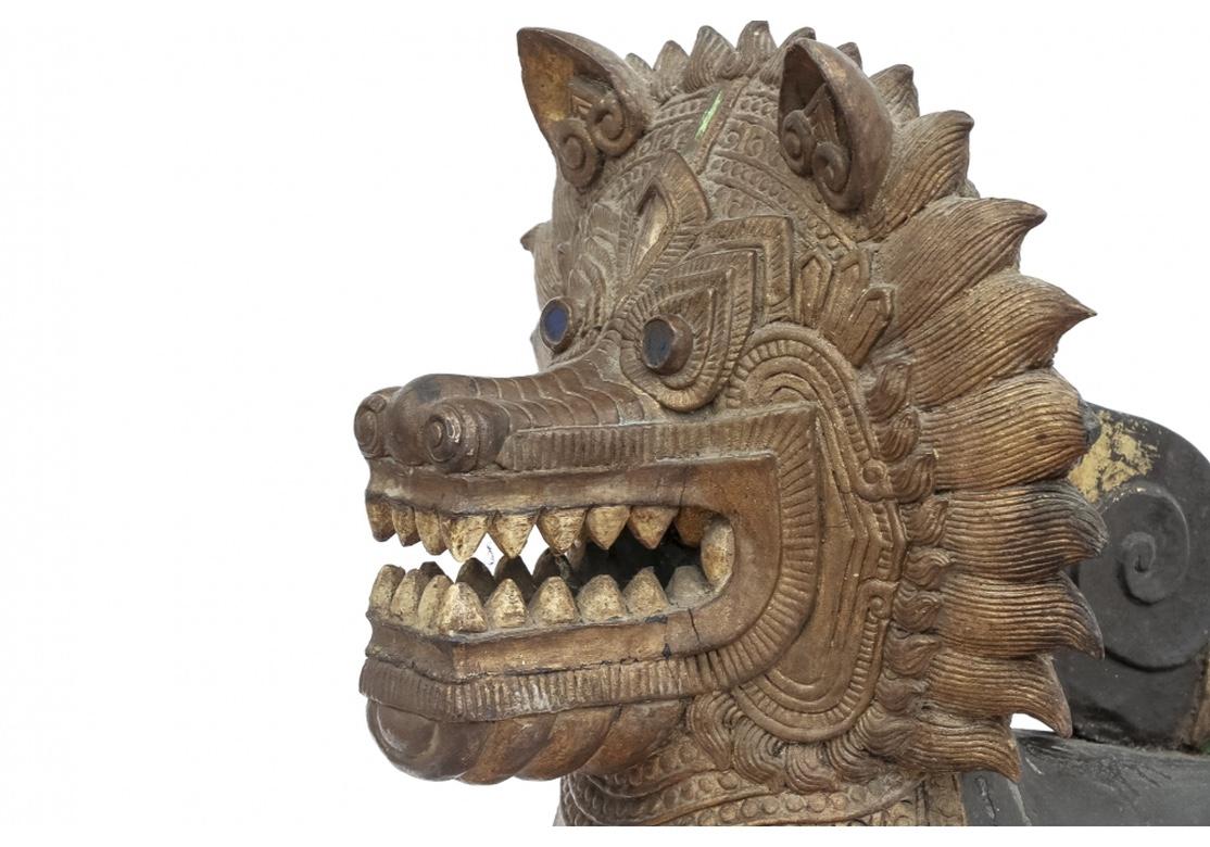 Older Southeast Asian Temple Guardian Lion Sculpture 1