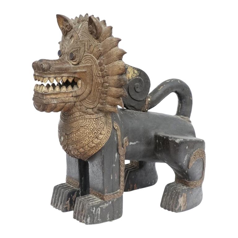 Older Southeast Asian Temple Guardian Lion Sculpture For Sale at 1stDibs