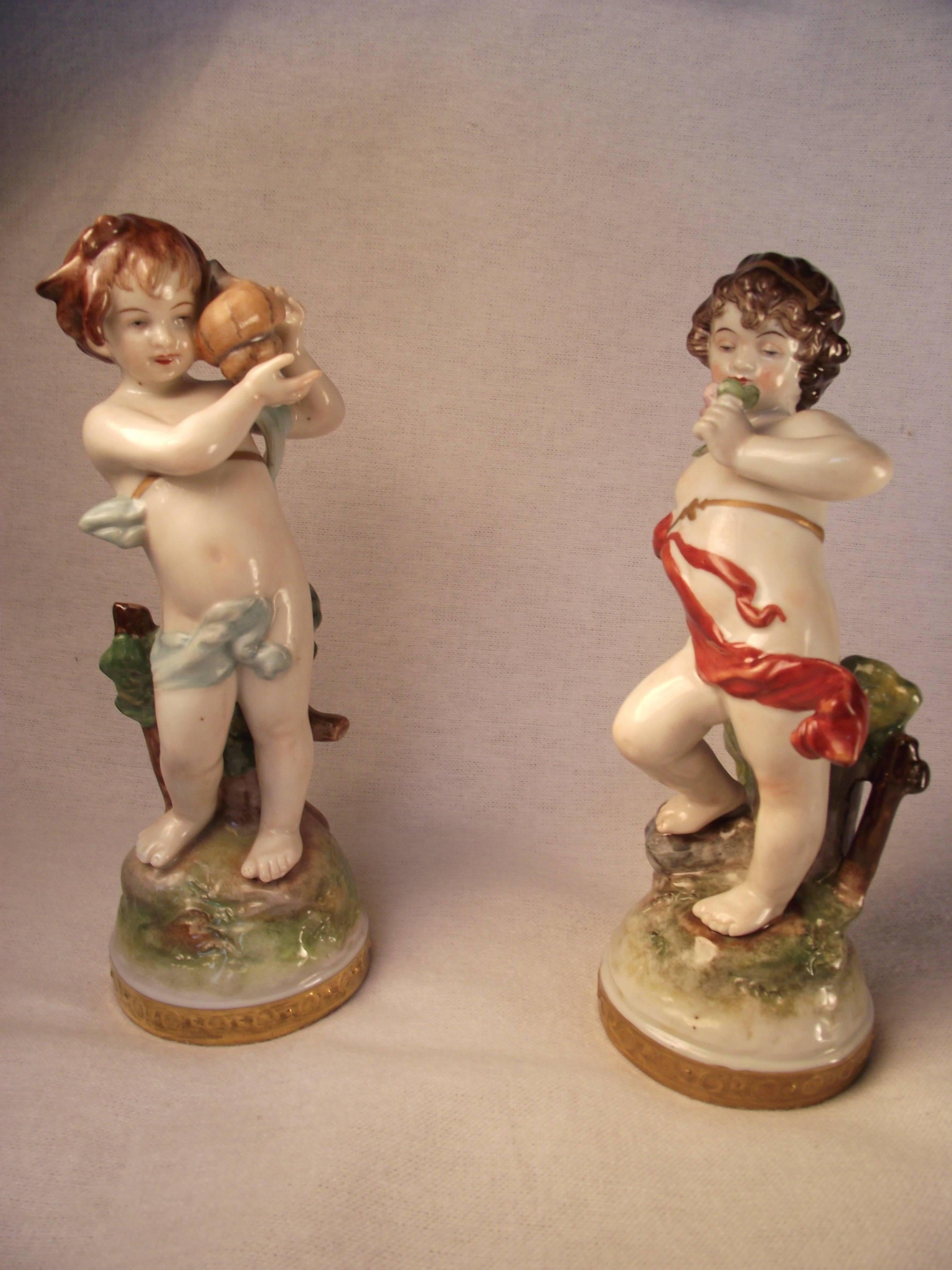 Oldest Volkstedt Porcelain Factory Marked Figurines In Excellent Condition For Sale In Harrisburg, PA