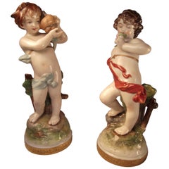 Antique Oldest Volkstedt Porcelain Factory Marked Figurines